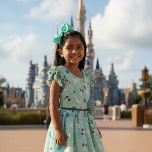 Disney Tsum Tsum Mint Green Ruffle Dress Toddler Girl 3T